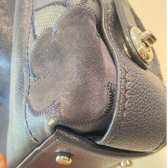 Coach Eddie 31 Medium Shoulder Leather Bag/Purse Navy Blue Patchwork and Silver - Picture 8 of 14